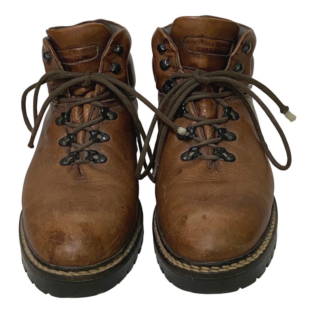 Johnston & Murphy Gore-Tex Brown Leather Hiking Boots Mens 11 M Made in Portugal